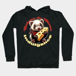 Embrace the Cheese Indulgence: Ferret's Red, Yellow, and Brown Delight Hoodie